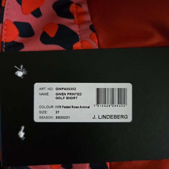 J. Lindeberg Gwen Printed Golf Short Size 27 Faded Rose Animal - Picture 10 of 13